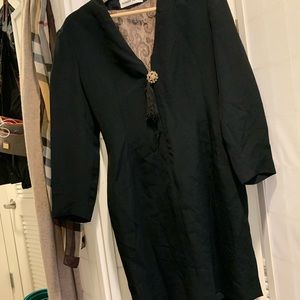 Vintage lace back v midi dress formal